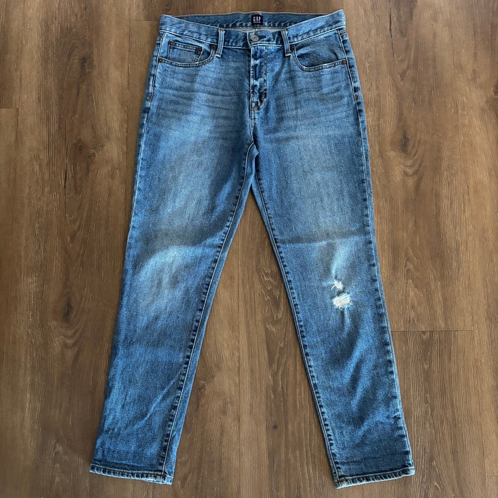 GAP Womens Size 27 Best Girlfriend Jeans Mid Rise Straight Leg‎ Distressed
